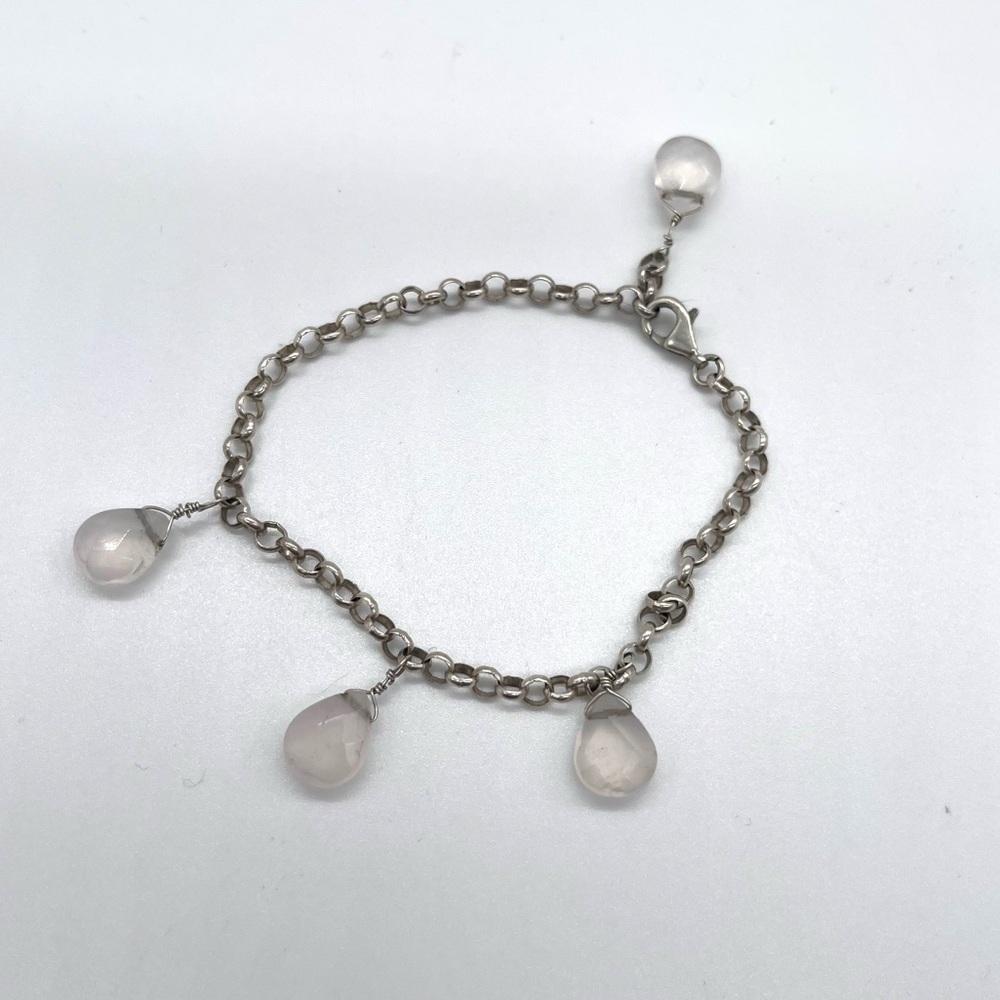 925 Sterling Silver Bracelet with Quartz accent